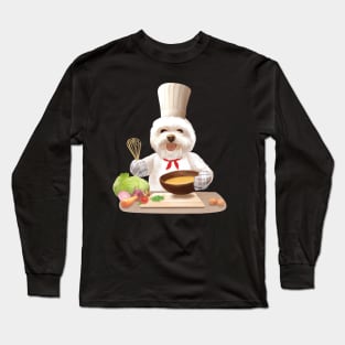 Dog In Chef Hat Cooks Soup Long Sleeve T-Shirt